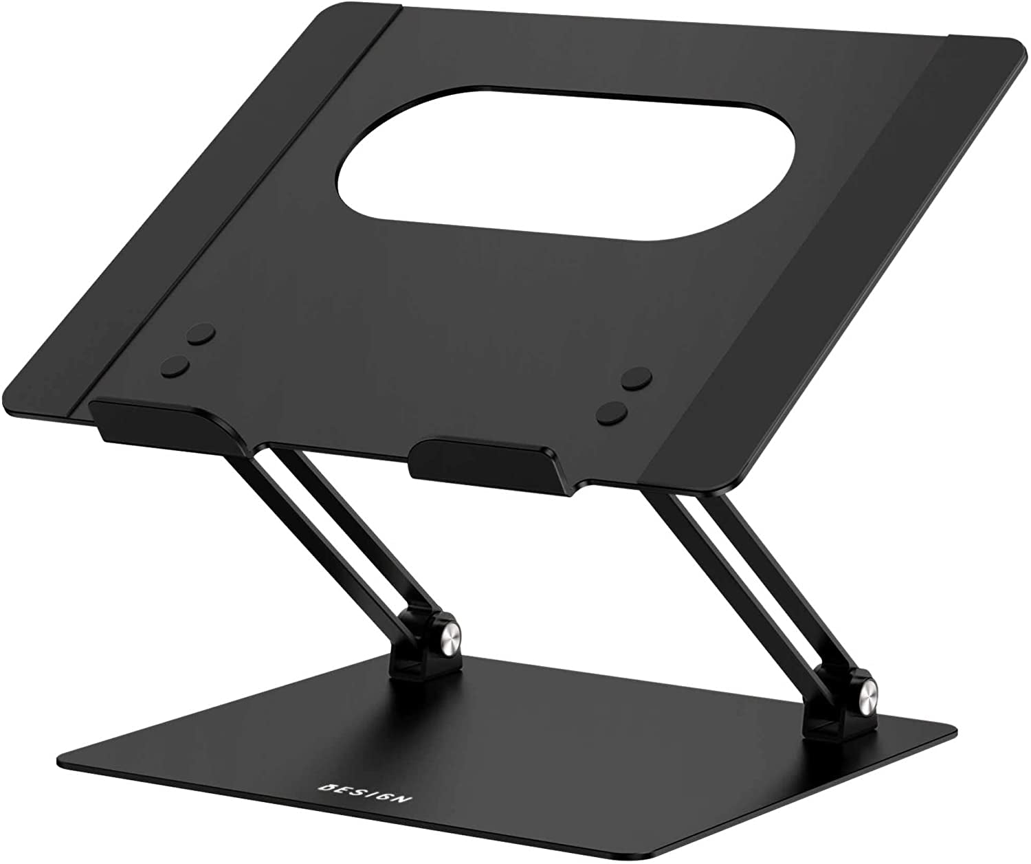 LS10 Aluminum Laptop Stand, Ergonomic Adjustable Notebook Riser Holder Computer Stand Compatible with Air, Pro, Dell, HP, Lenovo More 10-14" Laptops, Black