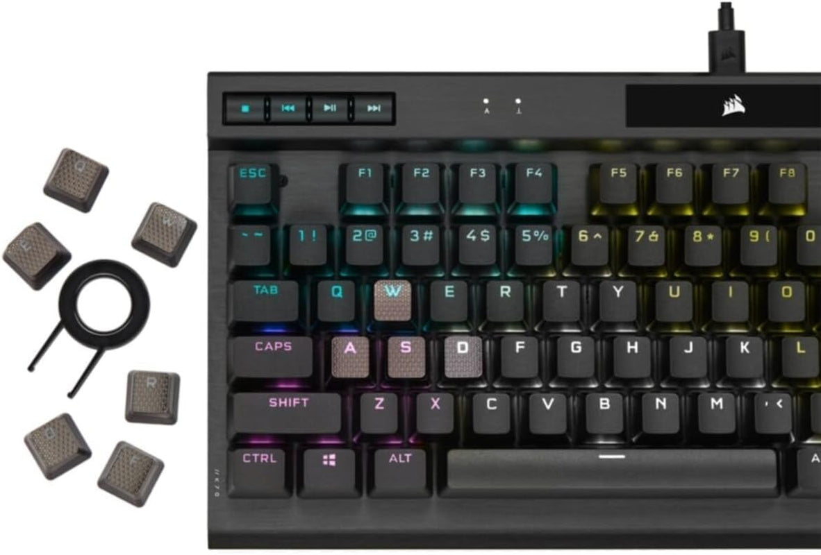 K70 RGB Tenkeyless Mechanical Gaming Keyboard - CHERRY MX SPEED Switches, Aluminum Frame, Per-Key RGB Backlighting, Detachable USB-C Cable