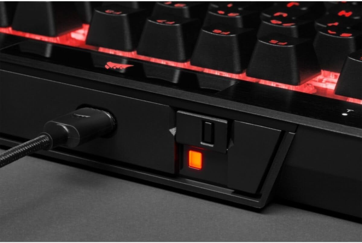 K70 RGB Tenkeyless Mechanical Gaming Keyboard - CHERRY MX SPEED Switches, Aluminum Frame, Per-Key RGB Backlighting, Detachable USB-C Cable