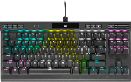 K70 RGB Tenkeyless Mechanical Gaming Keyboard - CHERRY MX SPEED Switches, Aluminum Frame, Per-Key RGB Backlighting, Detachable USB-C Cable