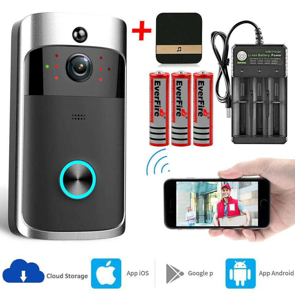 Smart Wireless Wifi Video Doorbell Phone Door Ring Intercom Security Camera Bell